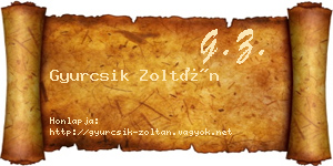 Gyurcsik Zoltán névjegykártya