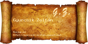 Gyurcsik Zoltán névjegykártya